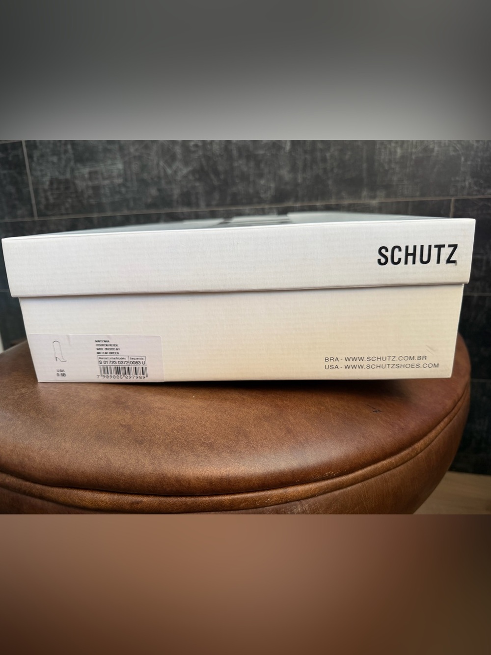 Schutz Maryana Croco Embossed Boot in Military Green - Sz 9.5 - Picture 13 of 14